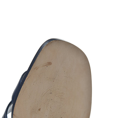 Hermes Calfskin Oran Sandals 37.5 Bleu 16 of 20