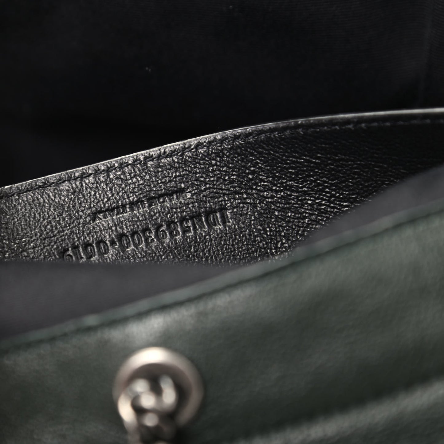 Vintage Lambskin Chevron Monogram Small Nolita Olive Green