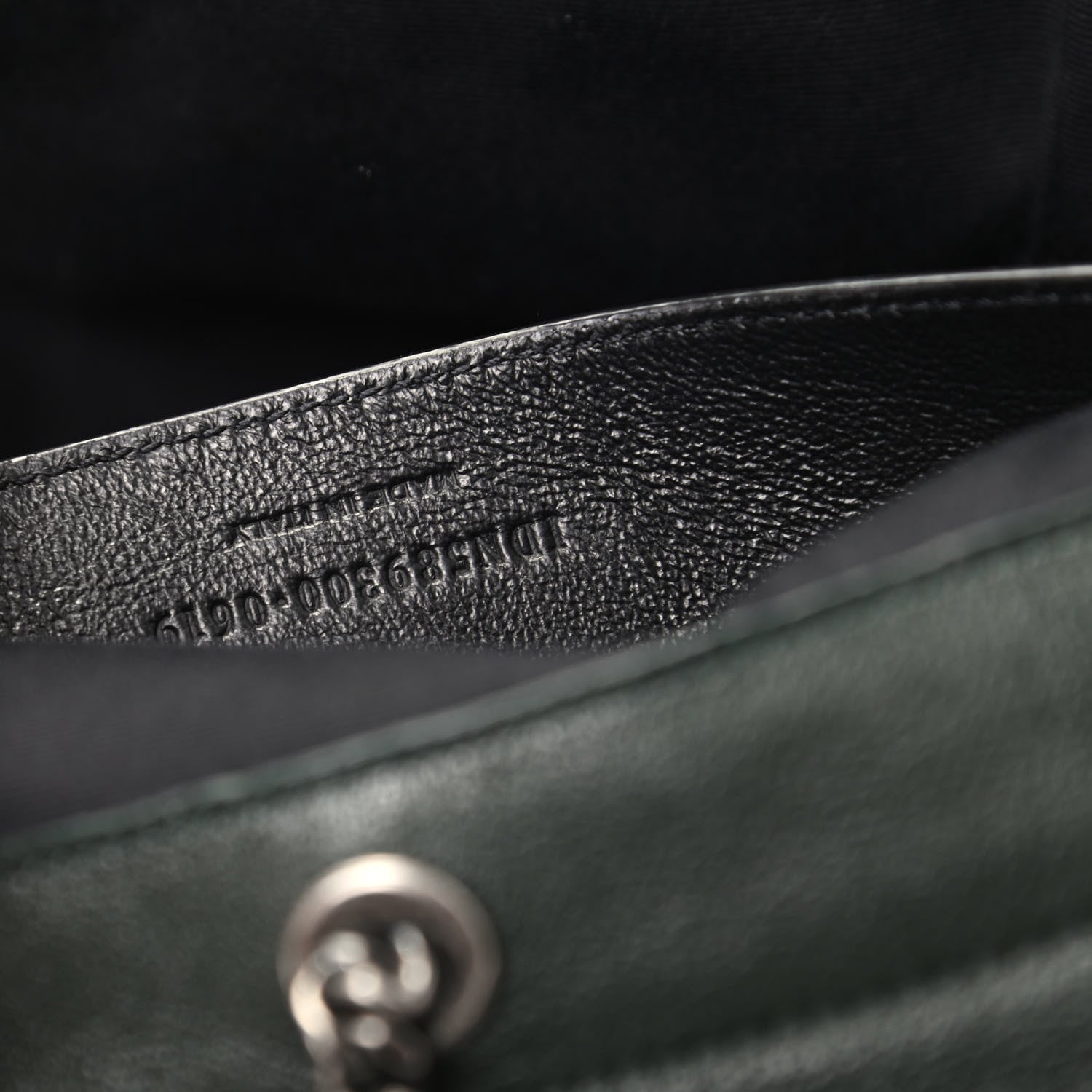 Saint Laurent Vintage Lambskin Chevron Monogram Small Nolita Olive Green 8 of 8