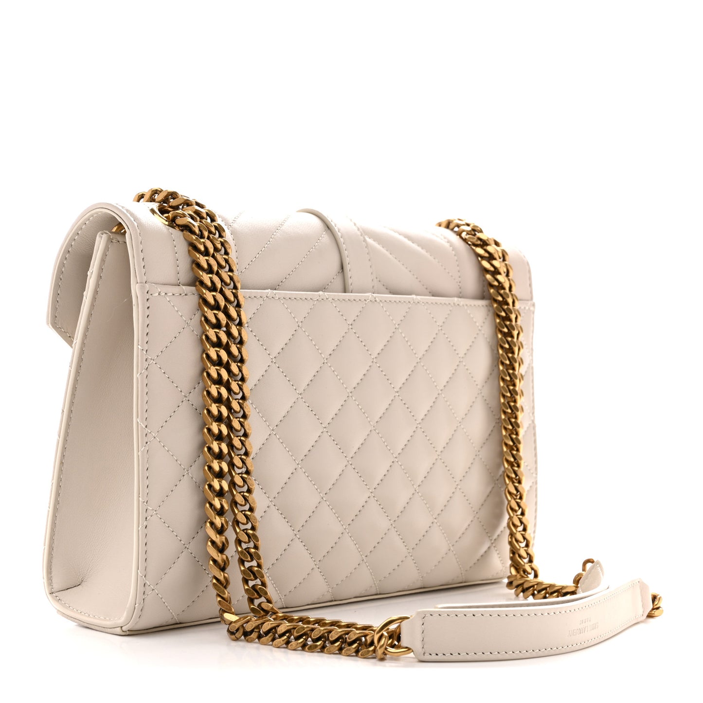 Lambskin Mixed Matelasse Triquilt Medium Monogram Satchel Crema Soft