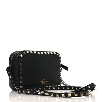 Valentino Garavani Pebbled Calfskin Rockstud Camera Crossbody Bag Black 3 of 9