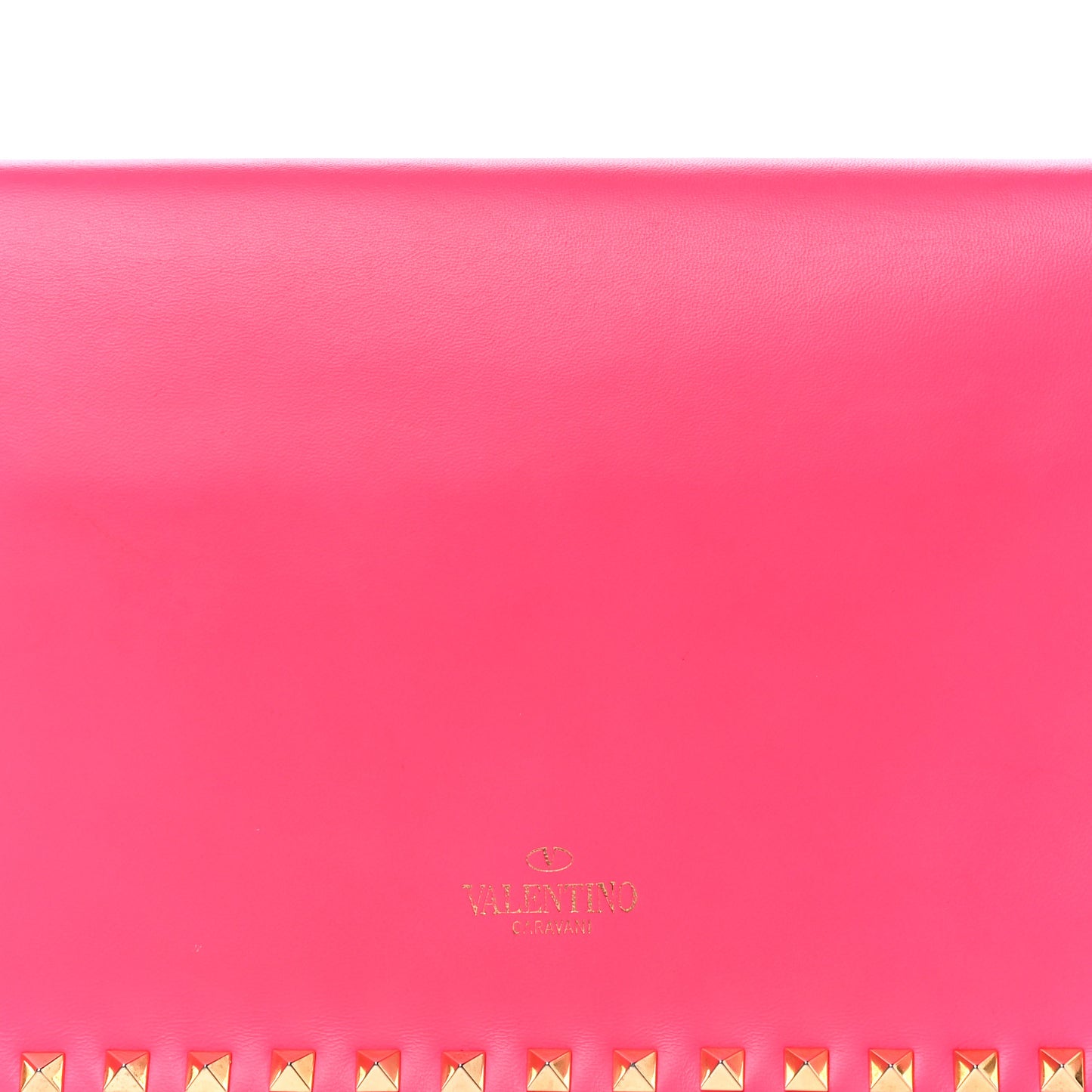 Nappa Rockstud Wristlet Clutch Fuxia Fluo