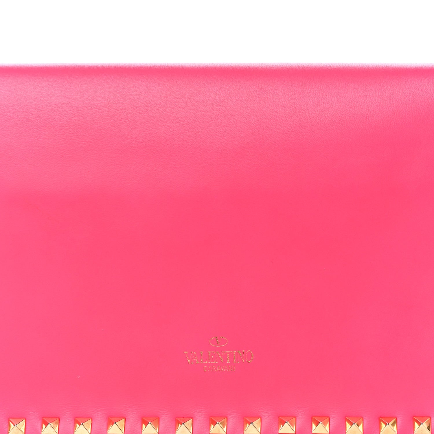 Valentino Garavani Nappa Rockstud Wristlet Clutch Fuxia Fluo 9 of 19