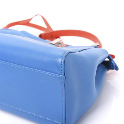 Fendi Nappa Colorblock Mini Peekaboo Iconic Satchel Blue Royal Papavero Cuoio 7 of 11