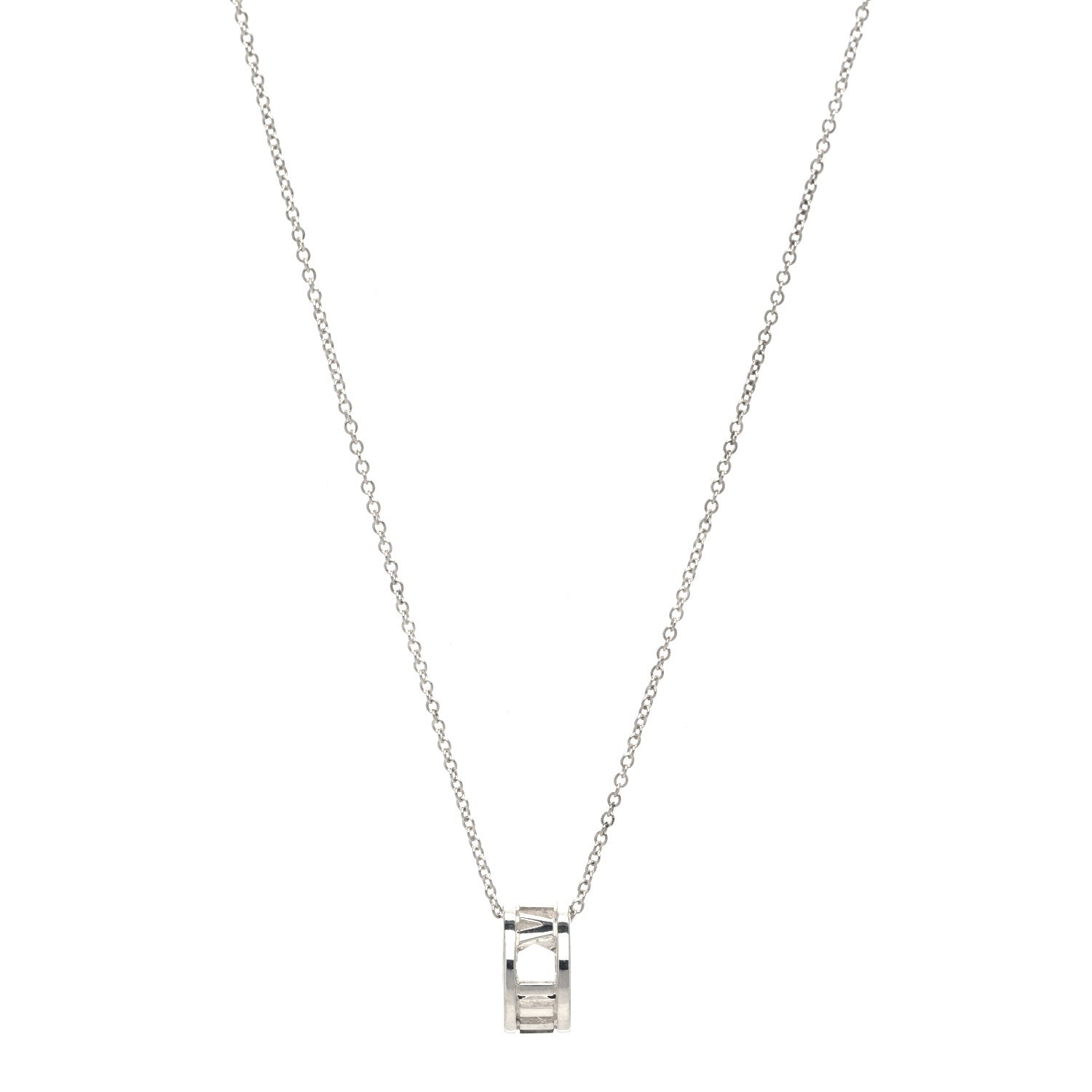 Tiffany Sterling Silver Atlas Open Pendant Necklace 1 of 6