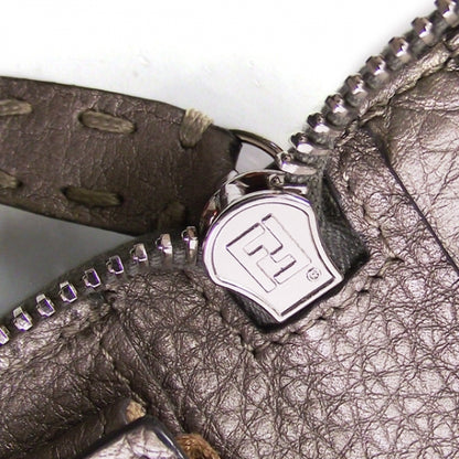 Fendi Calfskin Romano Selleria Zip Around Wallet Silver 9 of 12