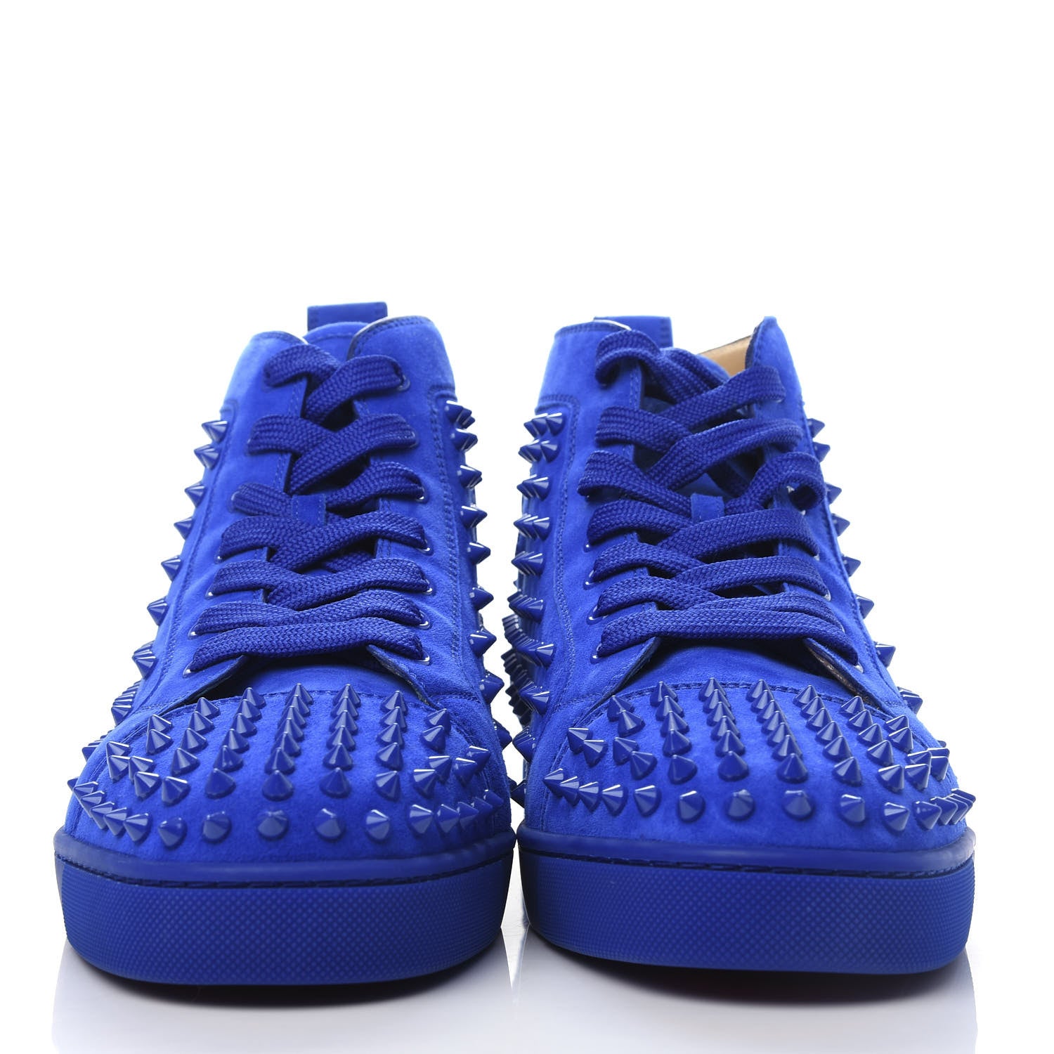 Christian Louboutin Suede Mens Louis Spikes Flat Sneakers 45 Electric 2 of 12