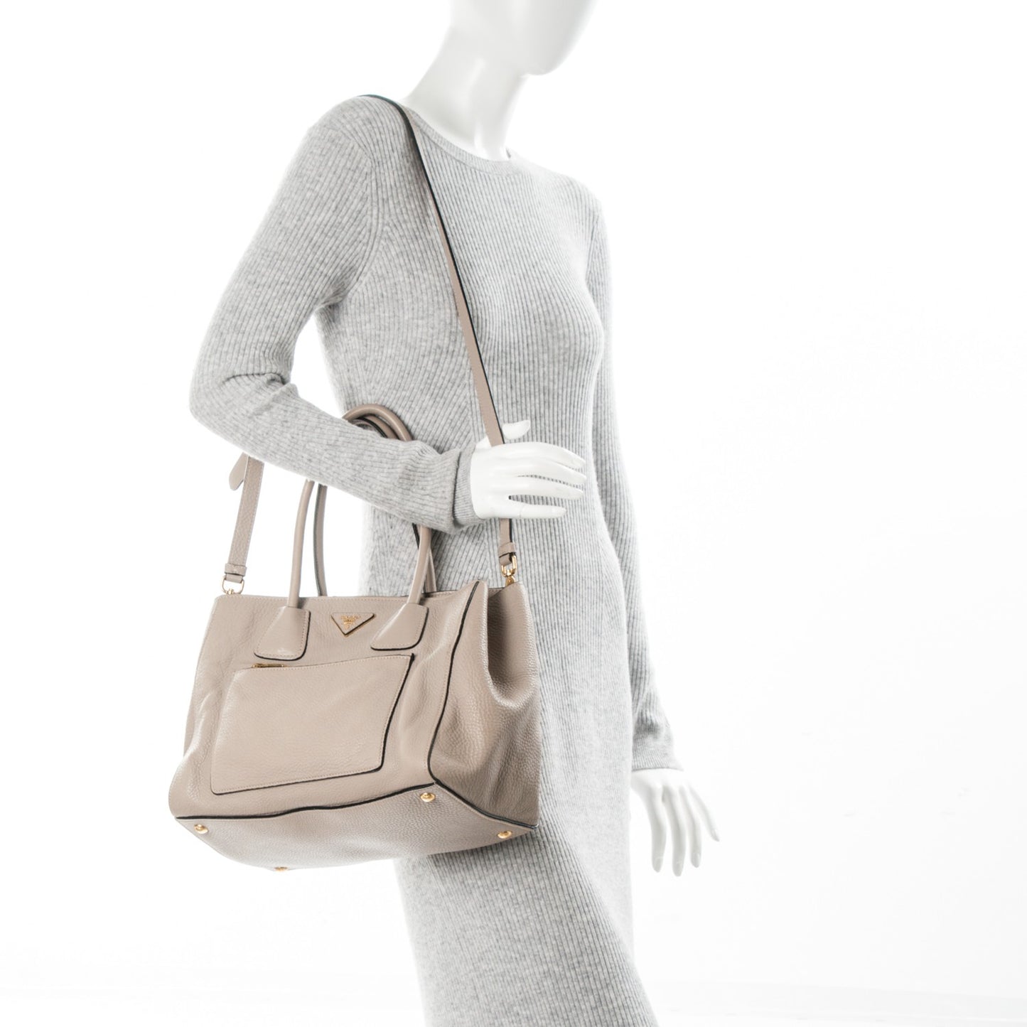 Vitello Daino Shopping Tote Pomice