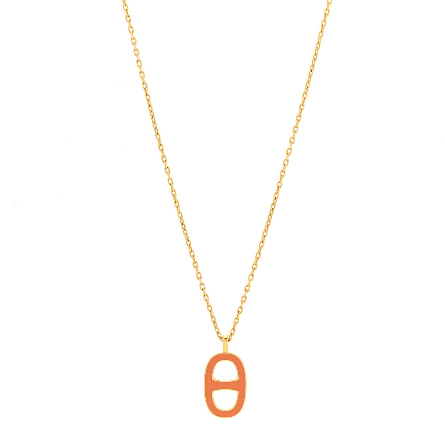Lacquered Iliade Pendant Necklace Dark Orange