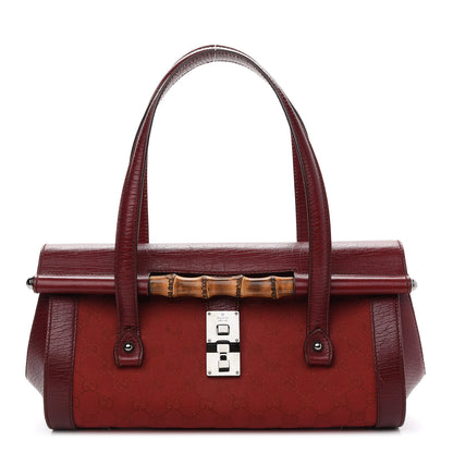 Gucci Monogram Bamboo Bullet Bag Red 1 of 13