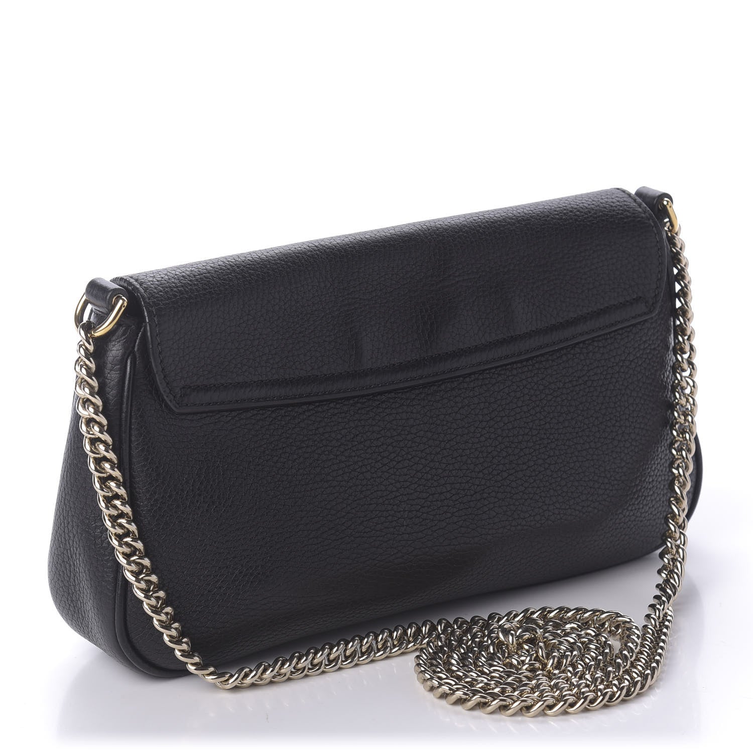 Gucci Pebbled Calfskin Medium Soho Flap Crossbody Black 3 of 12