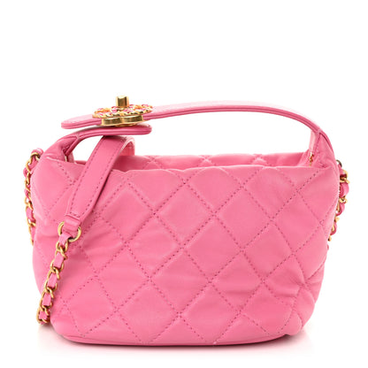 Chanel Lambskin Quilted Small Perfect Meeting Hobo Pink 1 of 9