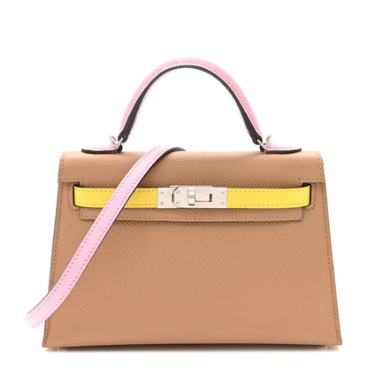 Hermes Epsom Mini Kelly Sellier 20 Chai Mauve Sylvestre Lime 1 of 11