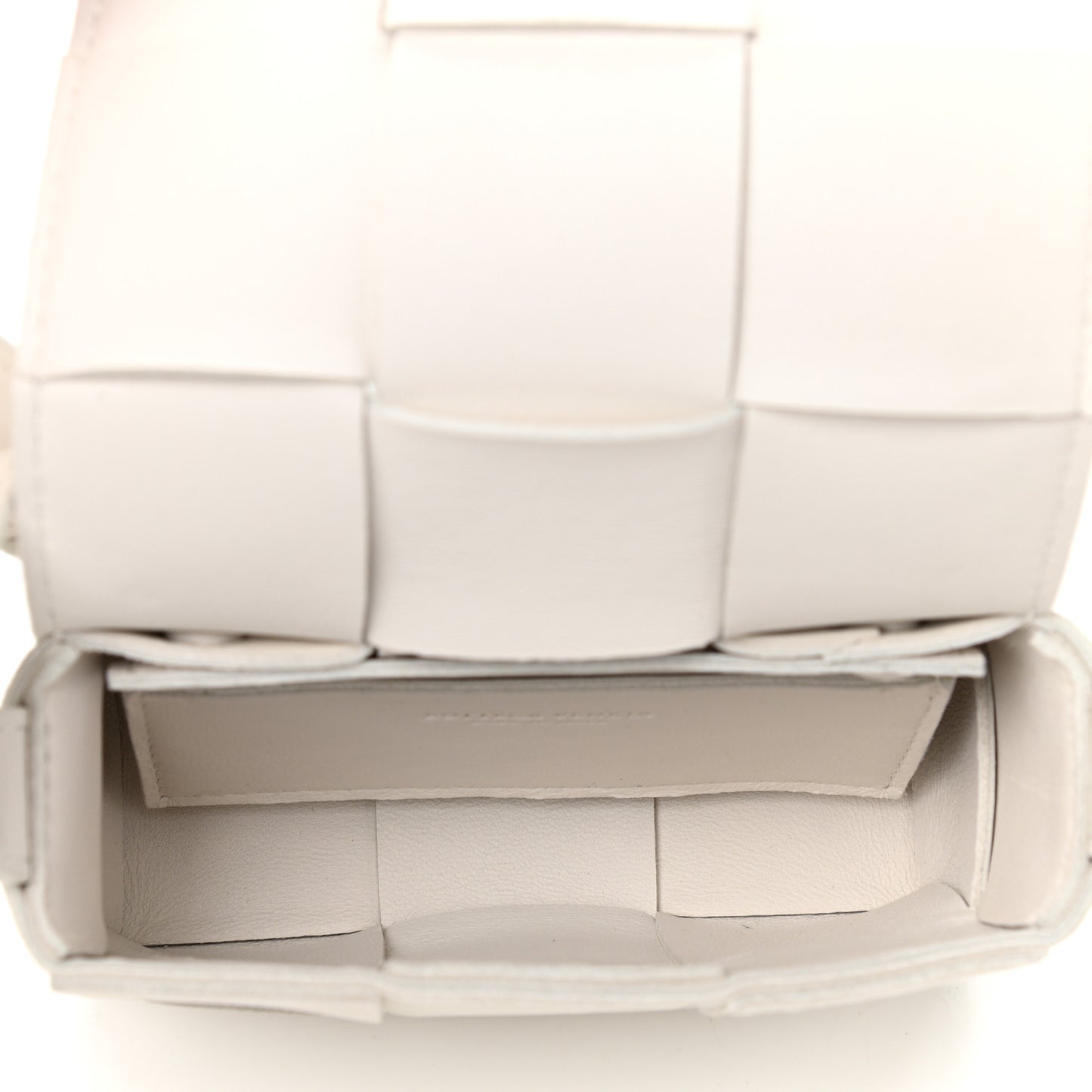 Lambskin Maxi Intrecciato Extra Mini Cassette Crossbody Bag White