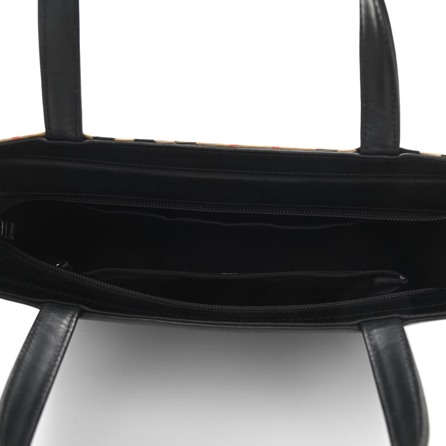 Calfskin House Check Small Tote Black