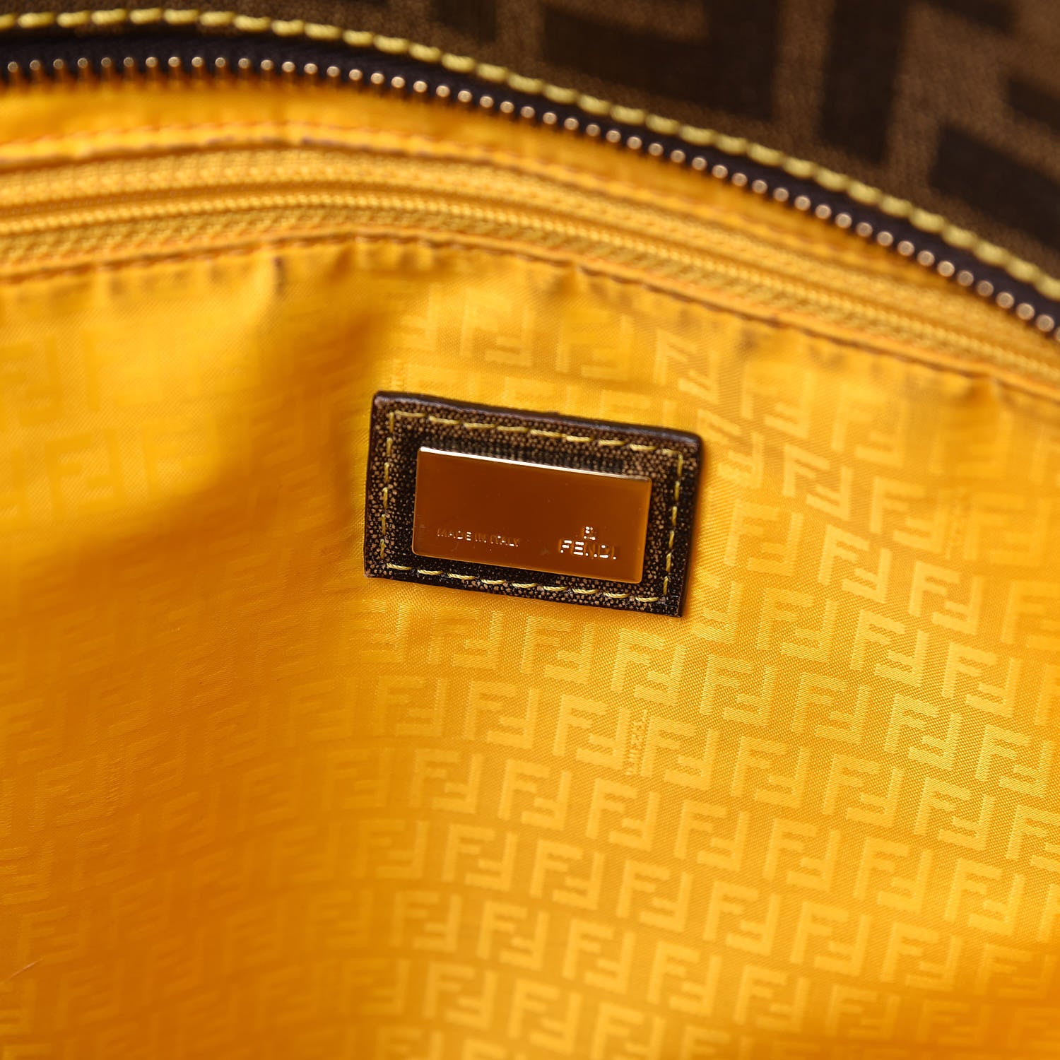 Fendi Zucca Spalmati Medium Roll Tote Tobacco Giallo 6 of 25