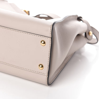 Fendi Vitello Seta Shiny Nappa Medium Peekaboo Iconic Satchel Grigio Polvere Bois de Rose 10 of 10