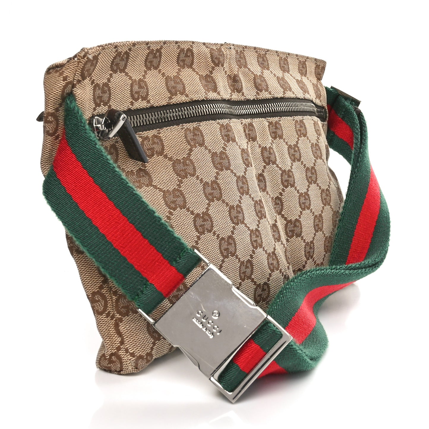 Monogram Web Belt Bag Dark Brown