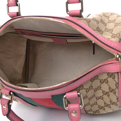 Gucci Monogram Vintage Web Medium Boston Pink 4 of 7