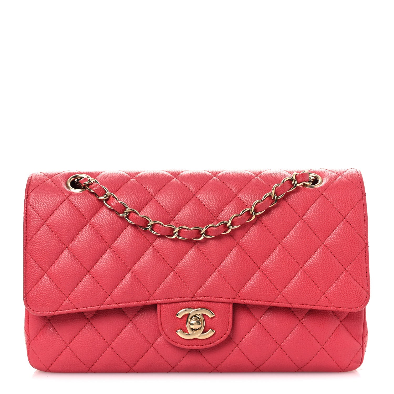 Chanel Caviar Quilted Medium Double Flap Dark Pink 1 of 12