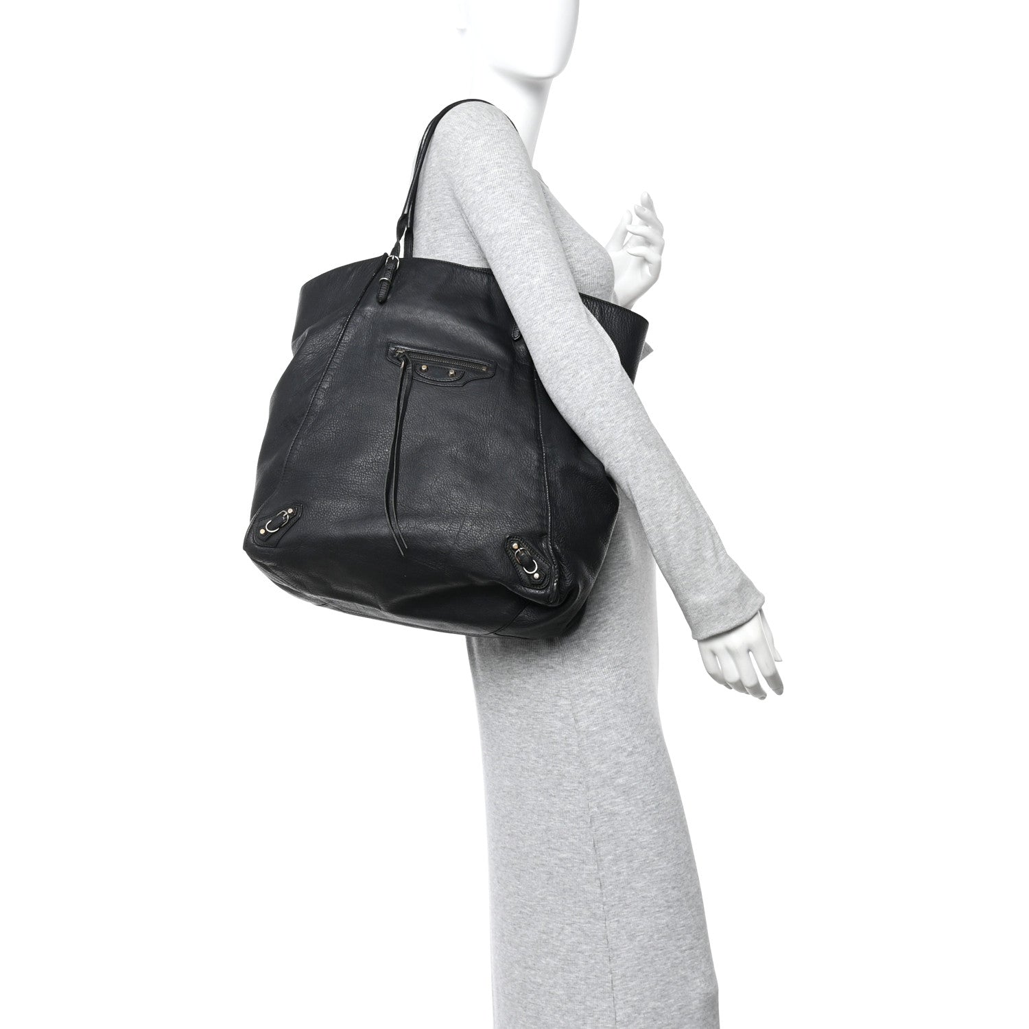 Balenciaga Veau Papier Basket Tote Black 2 of 12