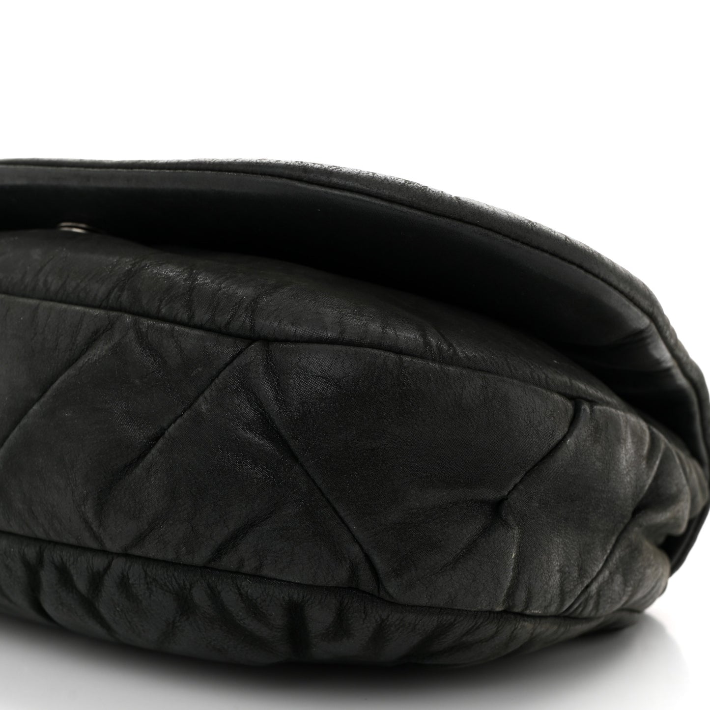 Iridescent Calfskin Glint Flap Black