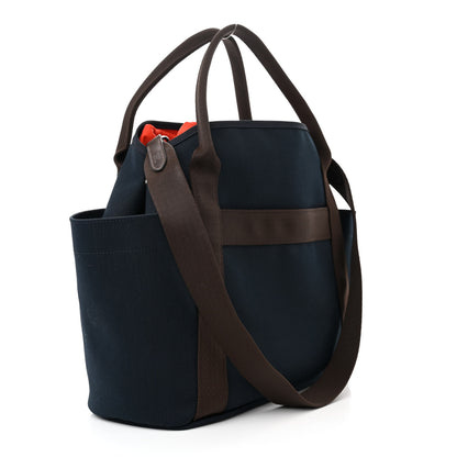 Hermes Toile Sac De Pansage Groom Bleu Navy Feu 2 of 11