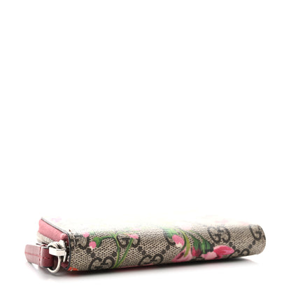 Gucci GG Supreme Monogram Blooms Zip Around Card Case Wallet Beige Multicolor Dry Rose 4 of 7