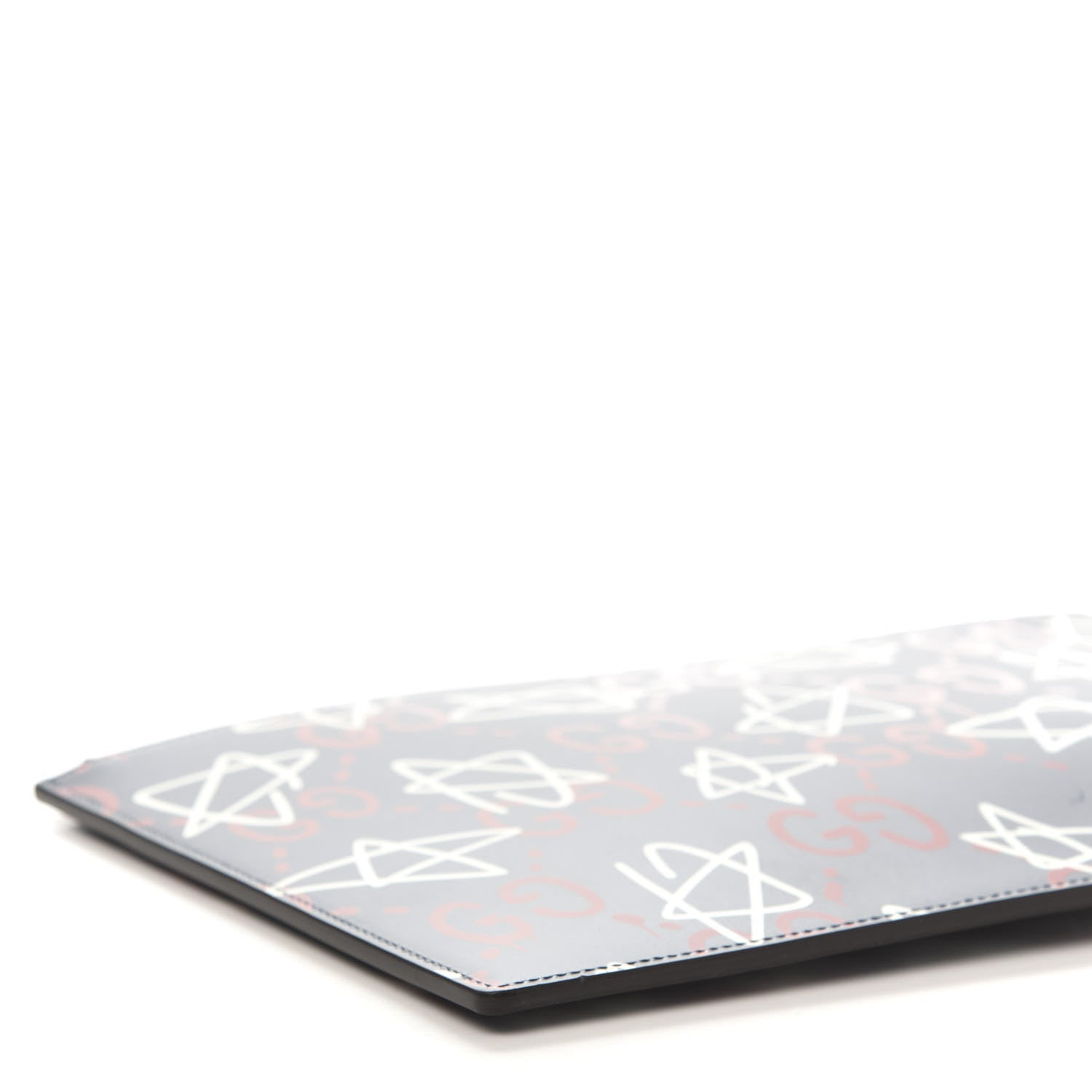Gucci Calfskin GucciGhost Print Pouch Blue Agata Hibiscus Red 6 of 10