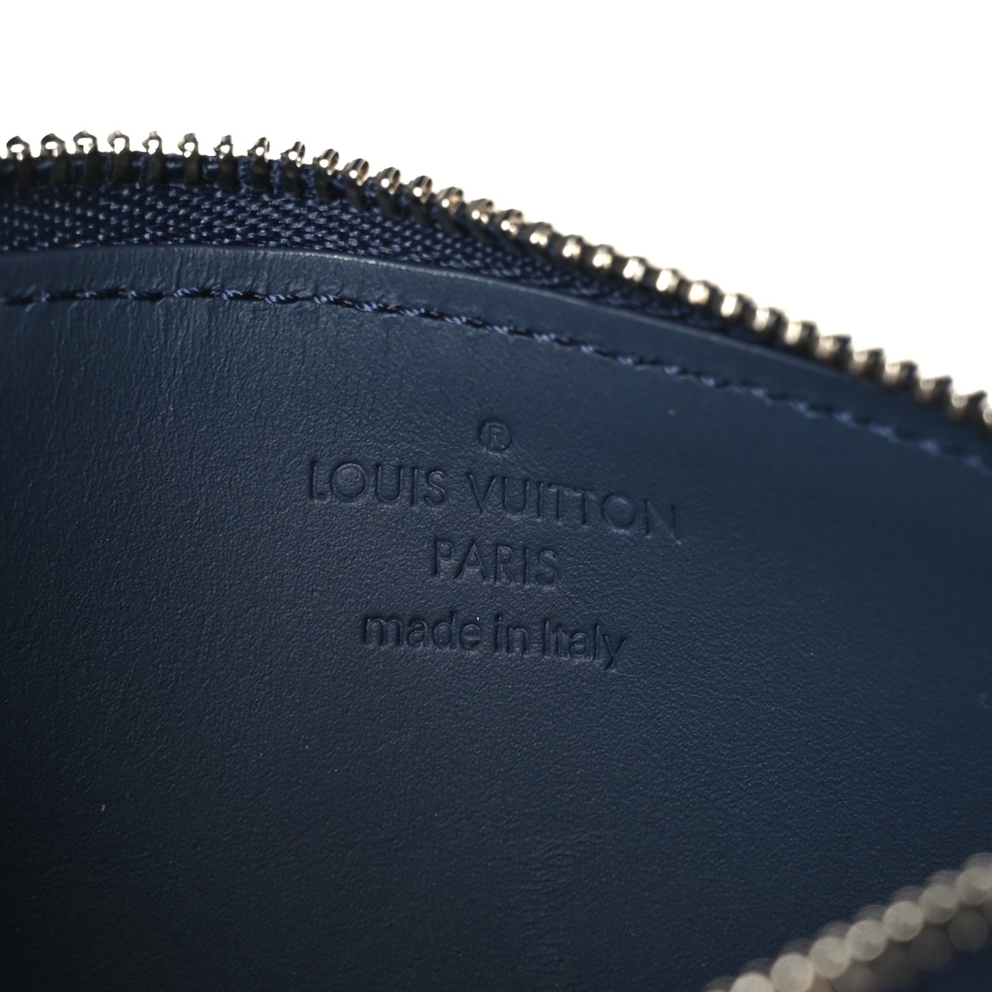 Calfskin Aerogram Coin Card Holder Navy Blue