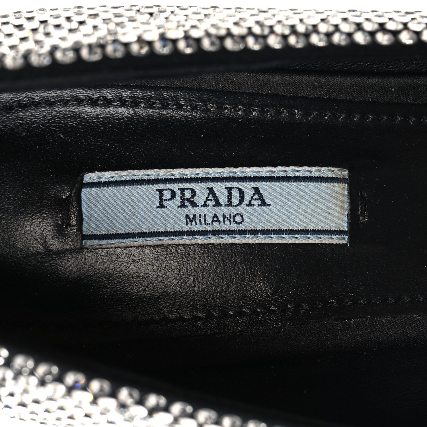 Prada Satin Crystal Metal Triangle Logo 45mm Block Heel Loafers 40 Cristal 8 of 8