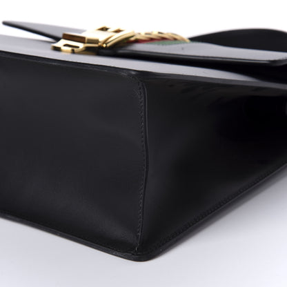 Gucci Calfskin Medium Sylvie Top Handle Bag Black 8 of 11