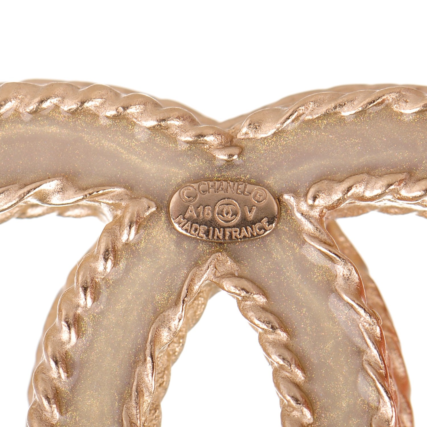 Chanel Crystal CC Brooch Light Gold 4 of 5