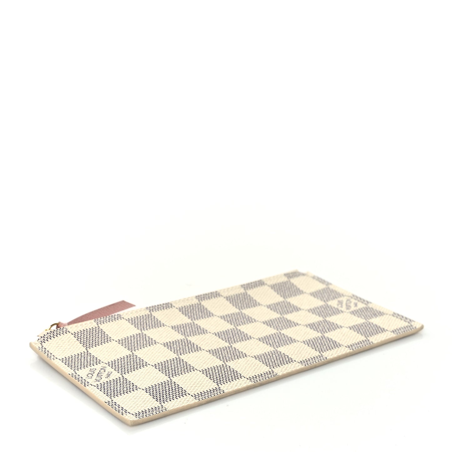 Damier Azur Felicie Chain Wallet Zippered Insert Rose Ballerine