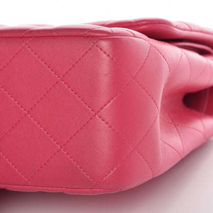Chanel Lambskin Quilted Jumbo Double Flap Dark Pink 12 of 12
