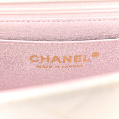 Chanel Iridescent Lambskin Quilted Mini Top Handle Rectangular Flap White 6 of 11