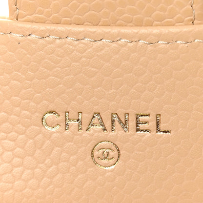 Chanel Caviar Quilted Flap Card Holder Wallet Beige 6 of 9