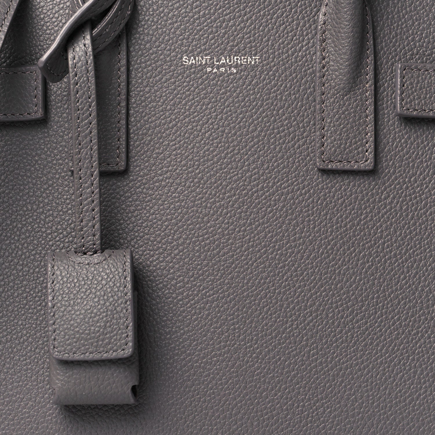 Saint Laurent Grained Calfskin Nano Sac De Jour Fog 8 of 10