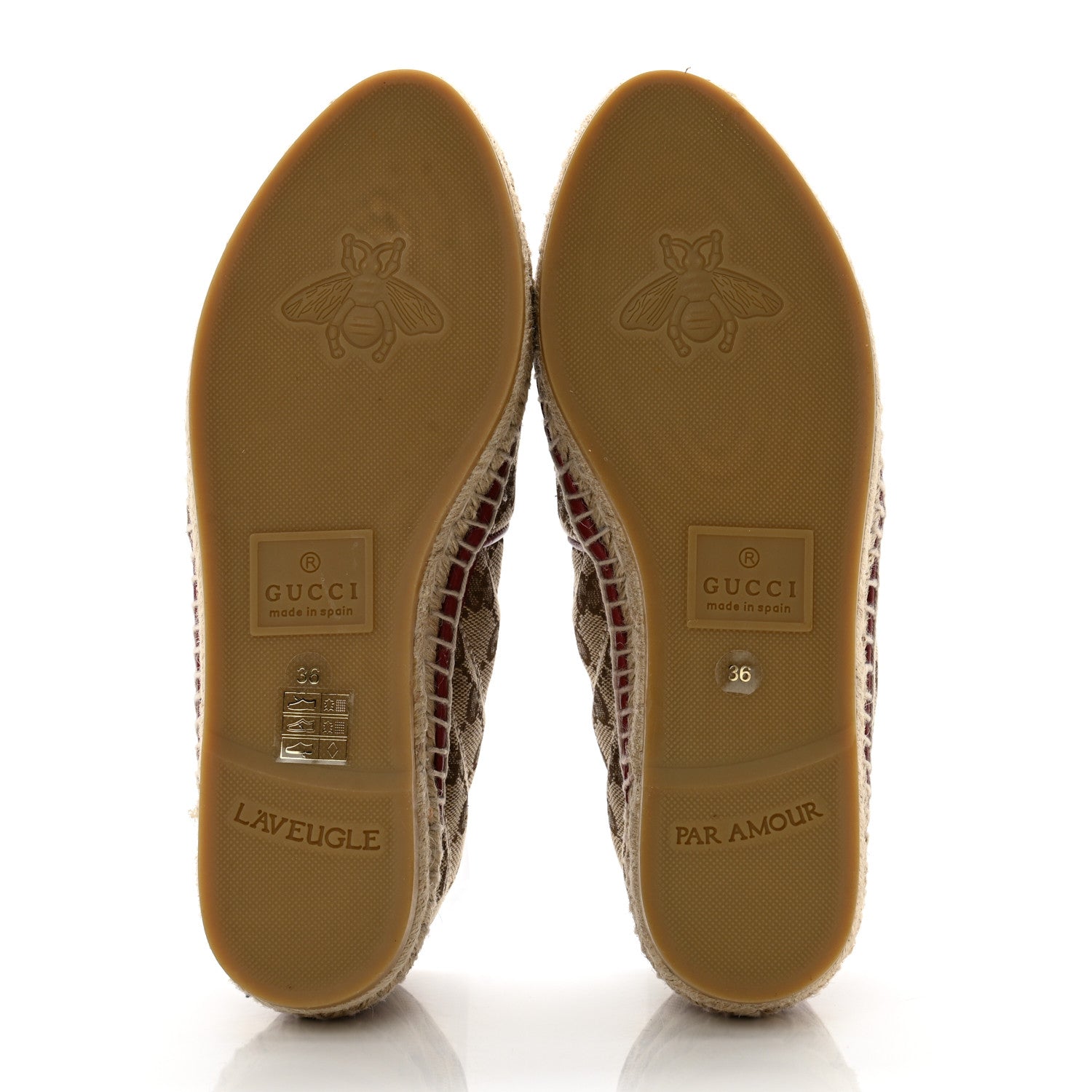 Gucci Monogram Matelasse Diagonal GG Marmont Espadrilles 36 Beige New Cherry Red 5 of 12