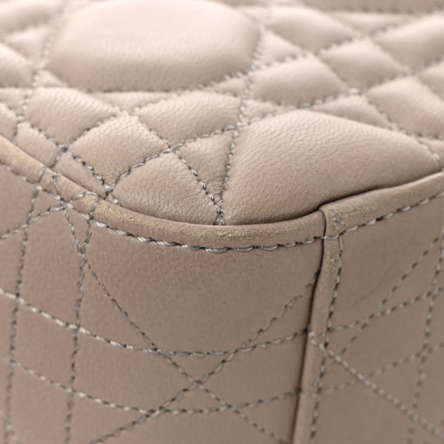 Lambskin Cannage Large Miss Dior Flap Grey