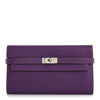 Hermes Chevre Mysore Kelly Longue Wallet Violet 1 of 9