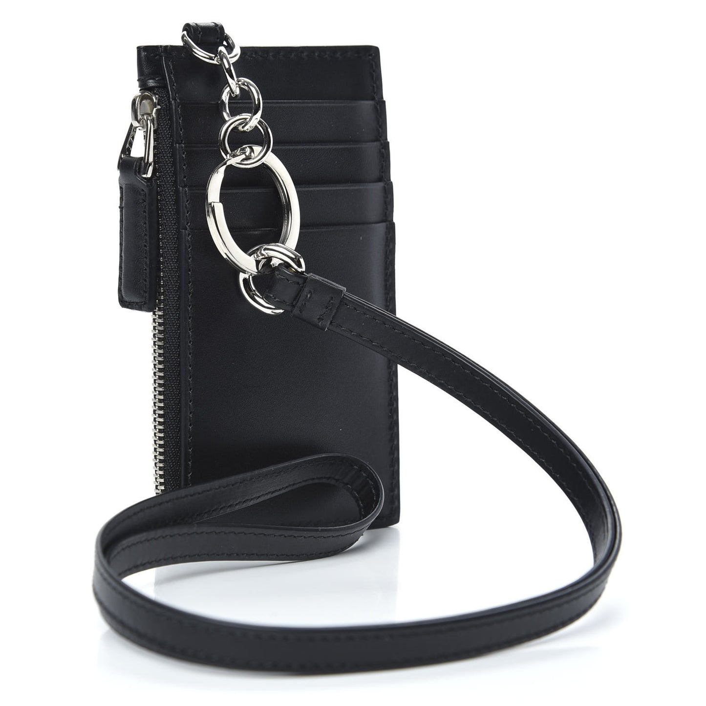 Guccissima Web Lanyard Coin Case Card Holder Black