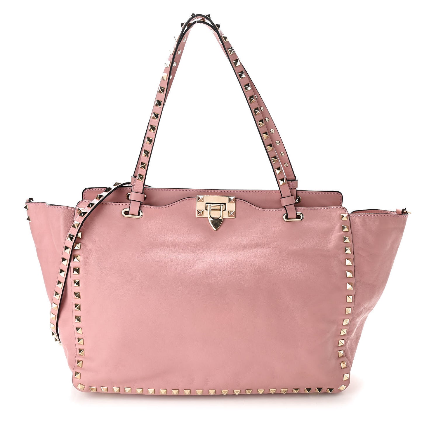 Vitello Medium Rockstud Tote Pop Gardenia