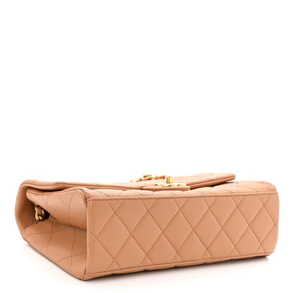 Chanel Lambskin Quilted Chaine Lettre Flap Brown 4 of 10