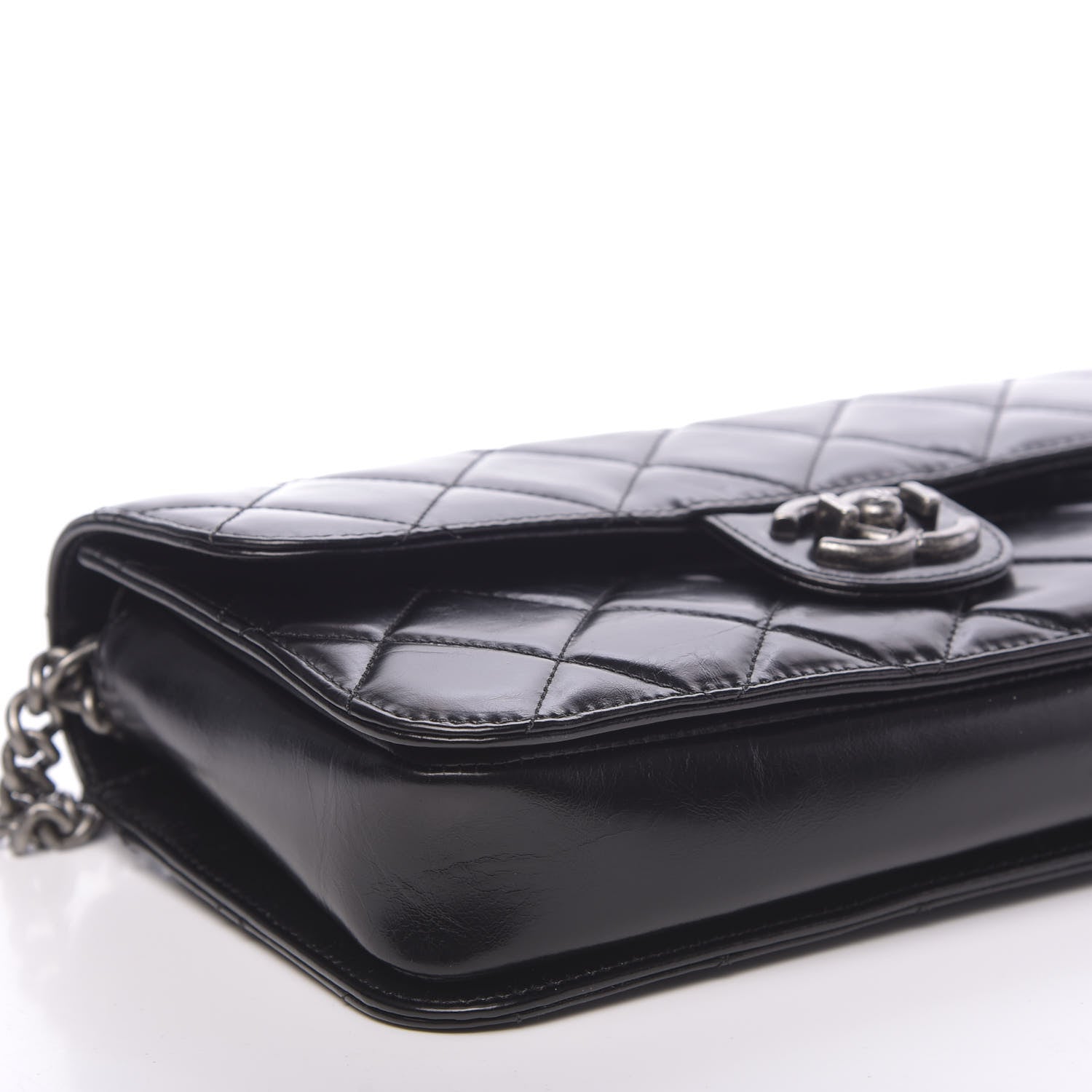 Chanel Glazed Calfskin Quilted Medium Perfect Edge Flap Black 8 of 12