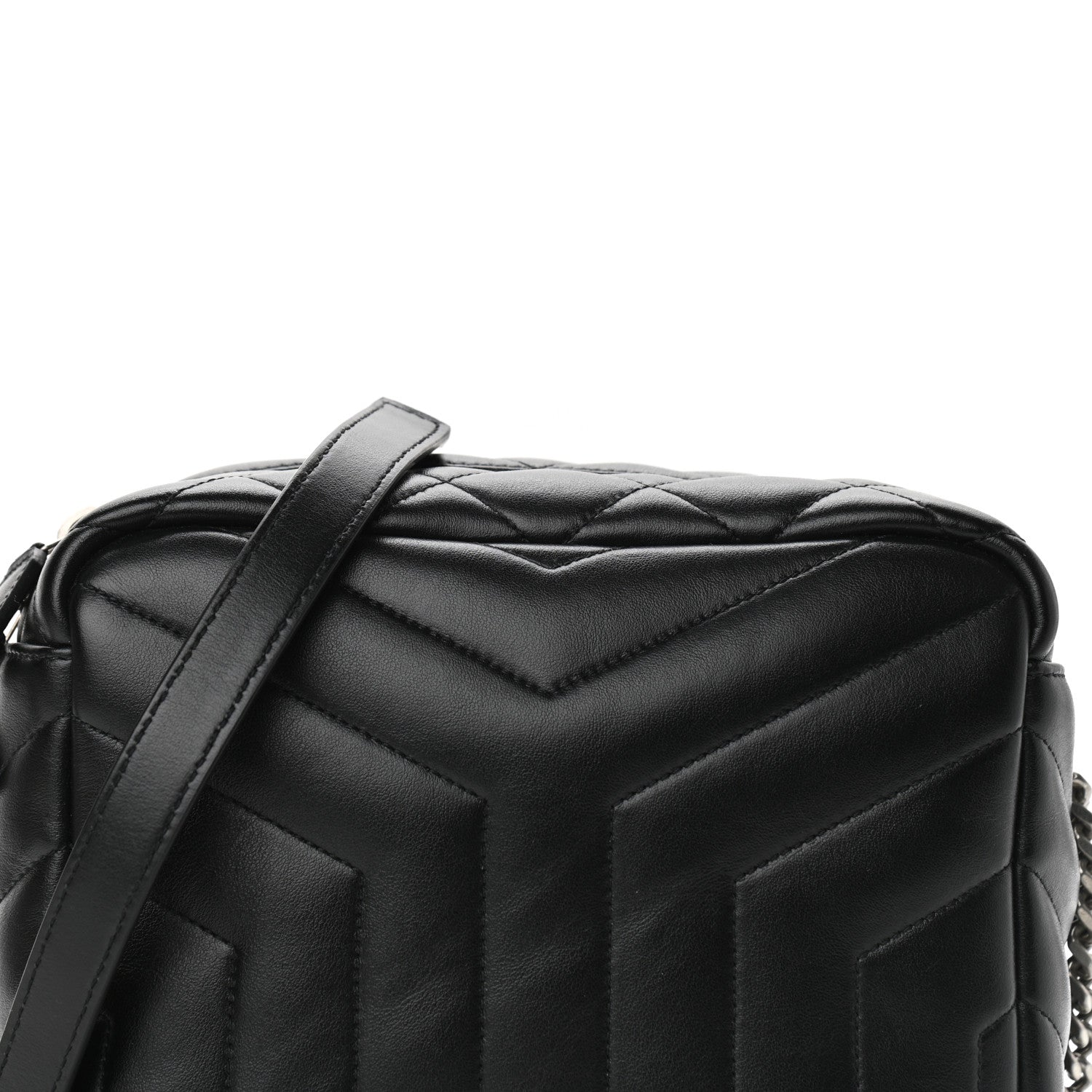 Saint Laurent Calfskin Y Quilted Monogram Small Loulou Bowling Bag Black 7 of 10