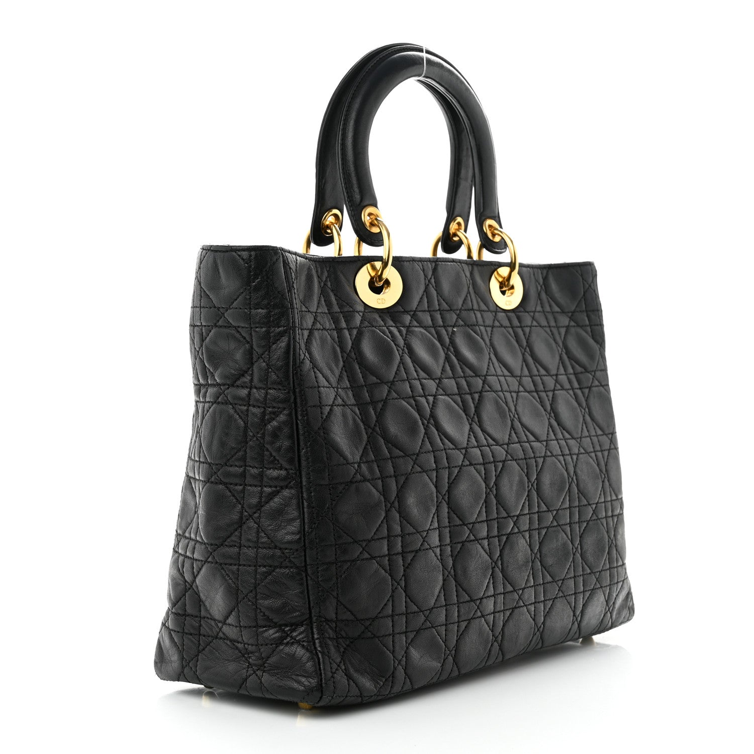 Christian Dior Lambskin Cannage Large Lady Dior Black 3 of 11