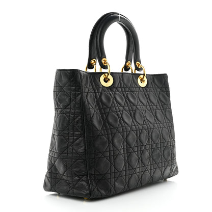 Christian Dior Lambskin Cannage Large Lady Dior Black 3 of 11