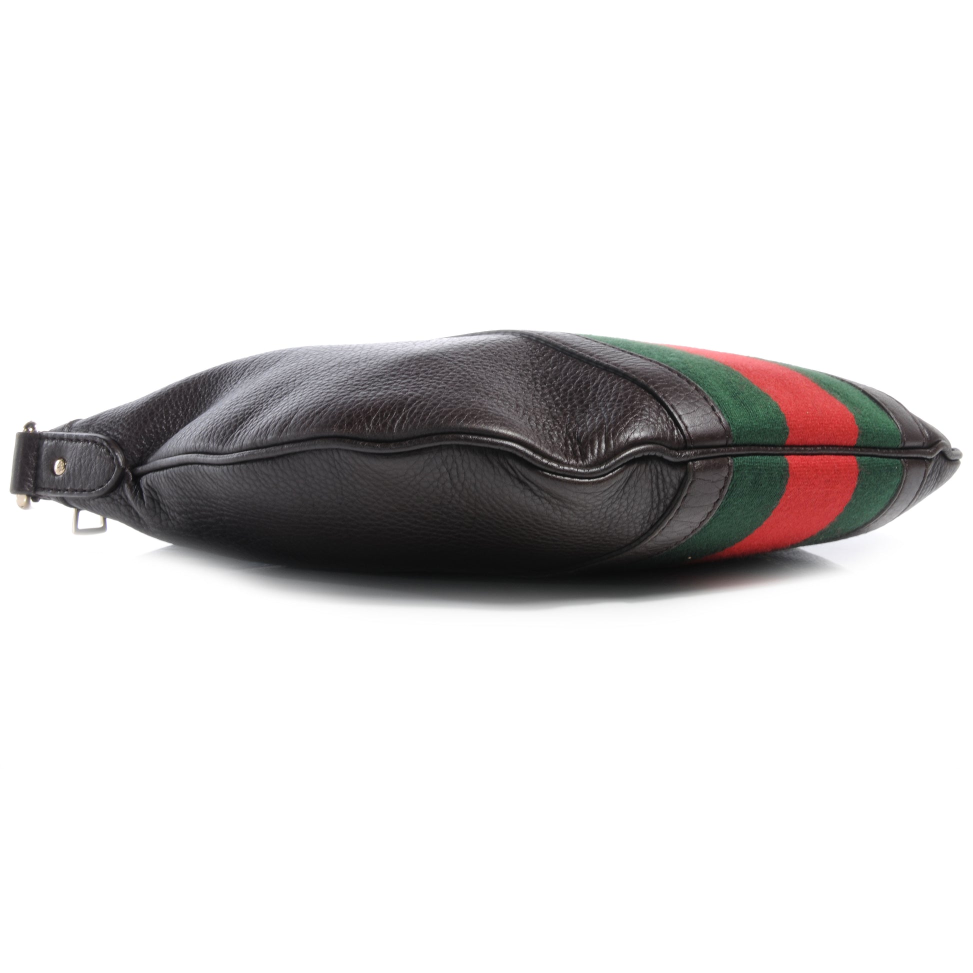 Gucci Pebbled Calfskin Vintage Web Medium Half Moon Hobo Dark Brown 4 of 10