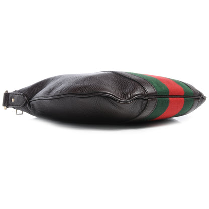 Gucci Pebbled Calfskin Vintage Web Medium Half Moon Hobo Dark Brown 4 of 10